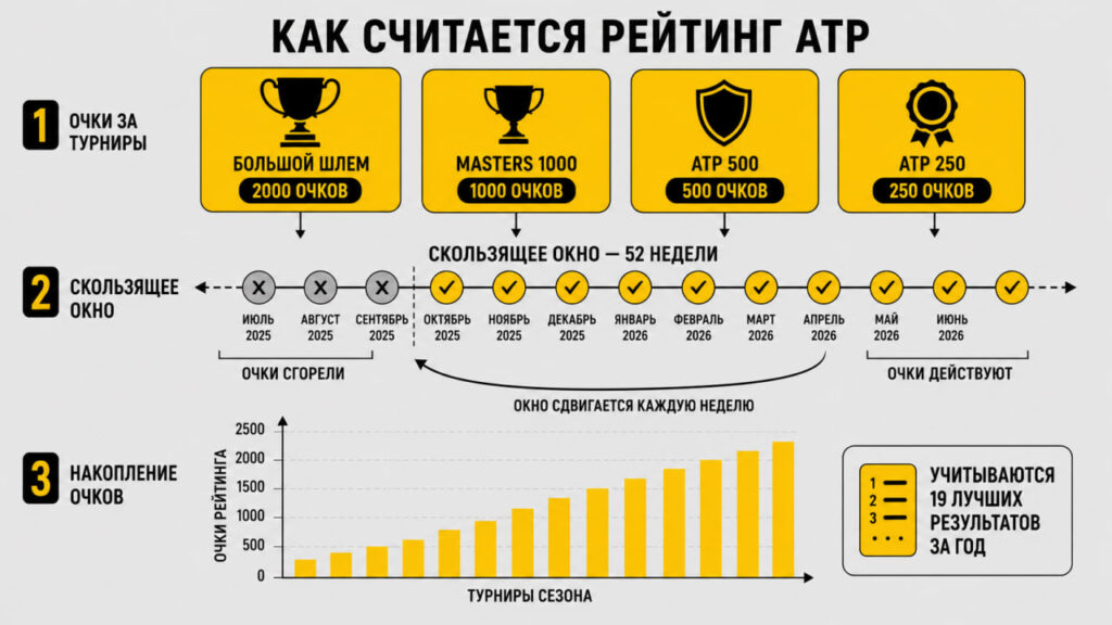 Свежий рейтинг ATP: таблица лучших и как считается рейтинг